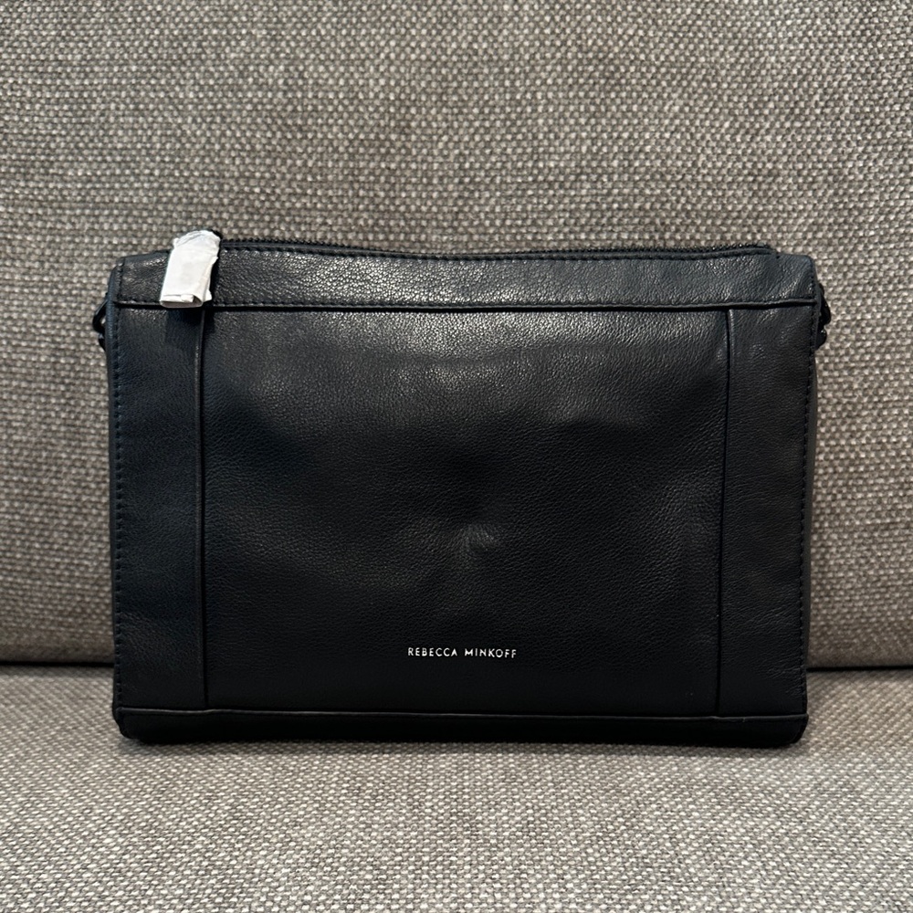 Rebecca Minkoff MAC Leather Crossbody with Zips - Black Shellac - Picture 3 of 4